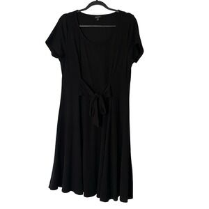Torrid Black Tie Front Dress Size 1 (1X) Short Knee‎ Length Basics Minimalist